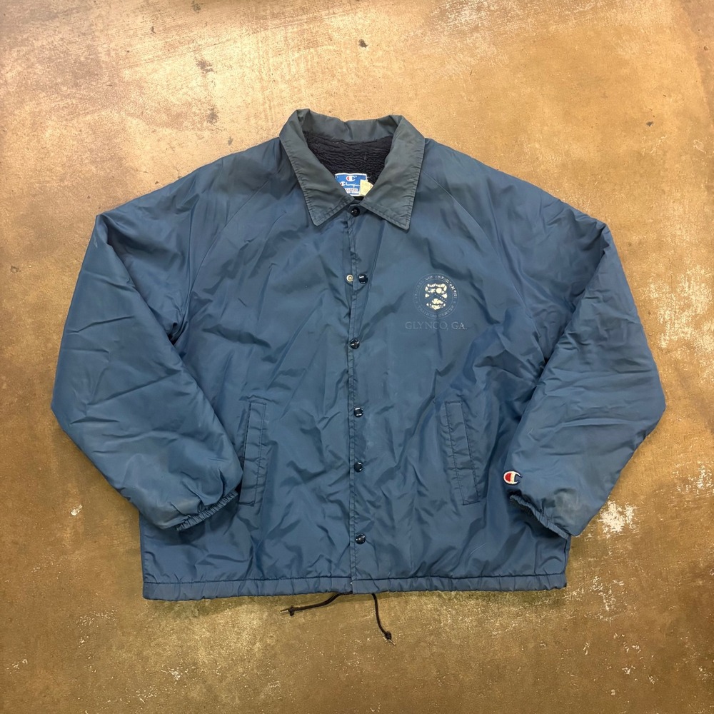 Vintage 90s Champion Made in USA Sherpa Lined Coach Jacket – Glynco, GA – XL